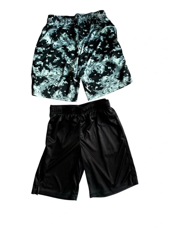 Boys Athletic Shorts Lot Athletic Works & Black & Gray Digital Camo Size 10-12 - Picture 2 of 7